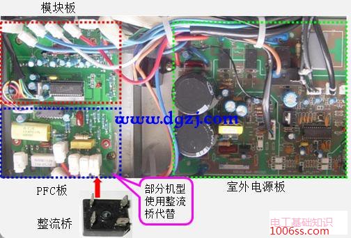 变频空调电路板零件介绍及接线图