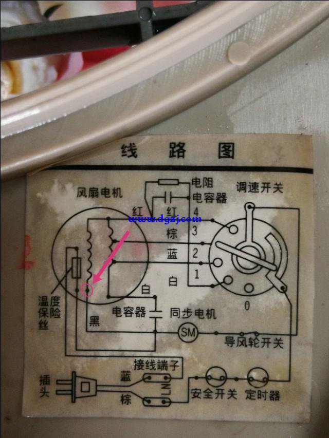 电风扇的电机接线图图片