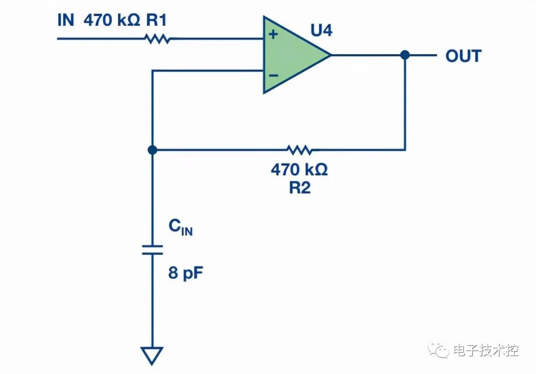 电阻,如果是带有输入偏置电流消除功能的cmos,jfet或双极型运算放大器